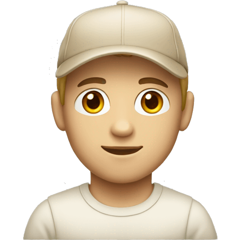 "Young man, white with  wearing a beige cap." emoji