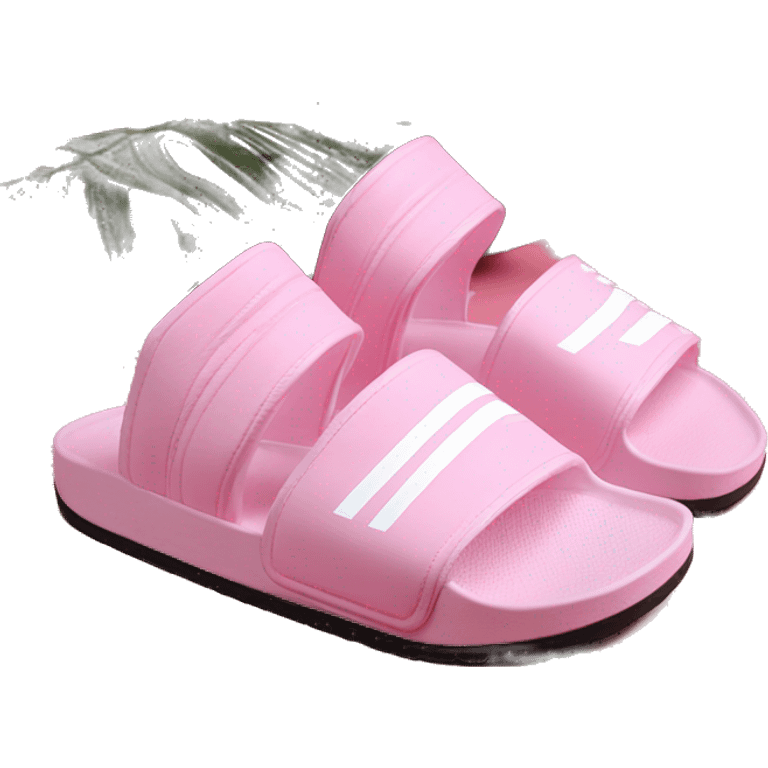 adidas adilettes sandals comfort pink cloud and black emoji