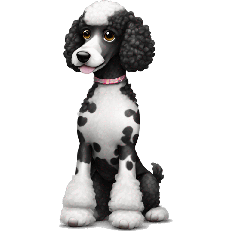 black and white Spotted poodle emoji