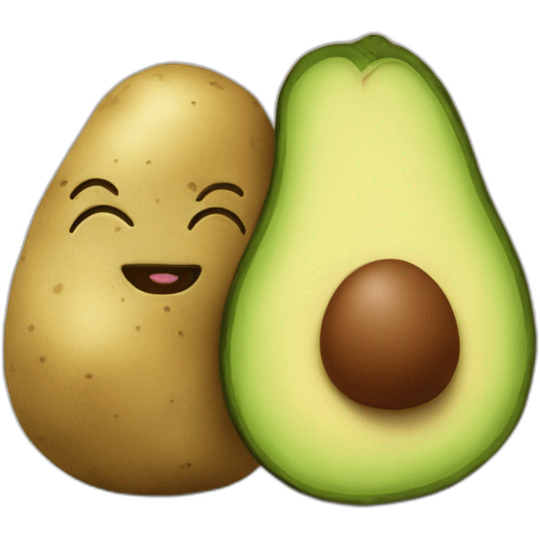 potato and avocado kissing emoji