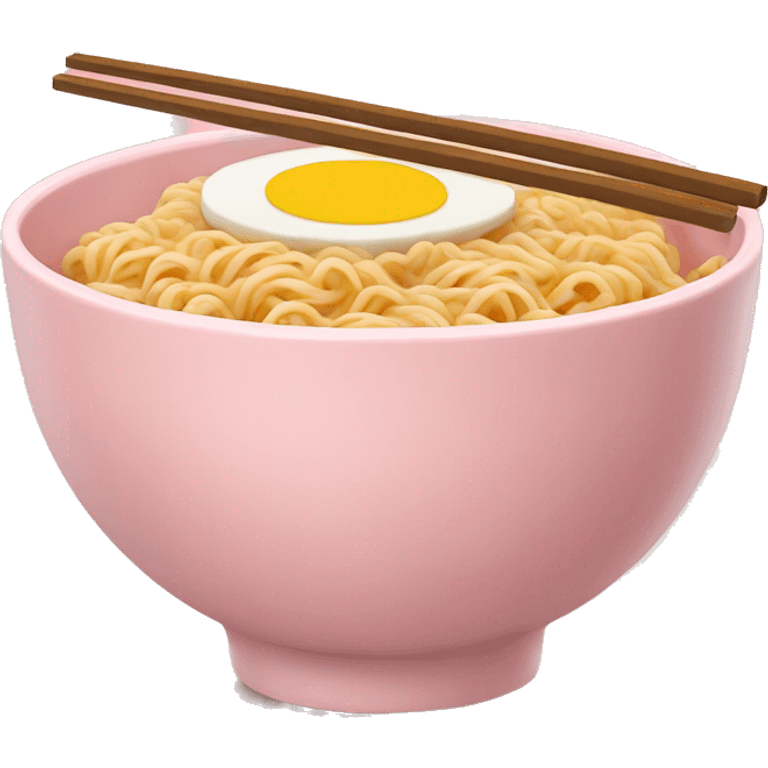 ramen in a light pink bowl  emoji