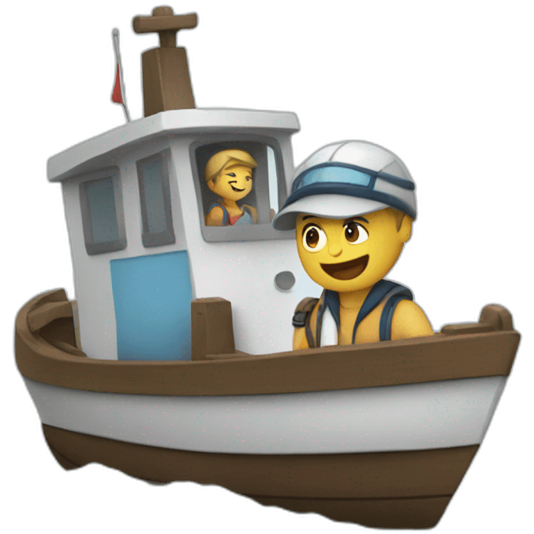 saying goodbye to boat emoji