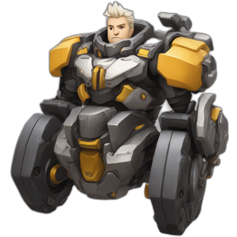 Overwatch, Reinhardt riding Bastion emoji