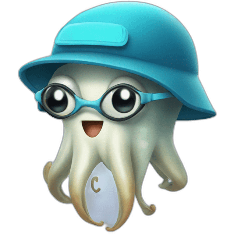 Squid wearing a visor emoji