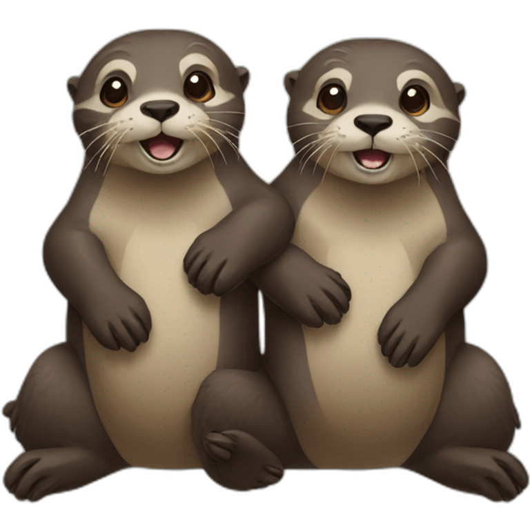 two-otters-holding-paws emoji