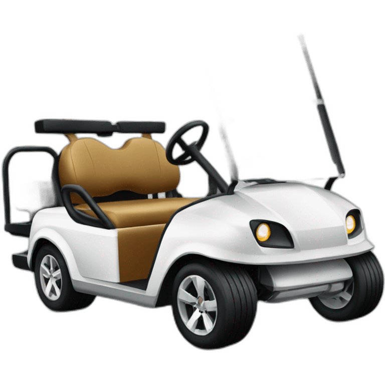 Golf cart with a supercharged v 8 emoji