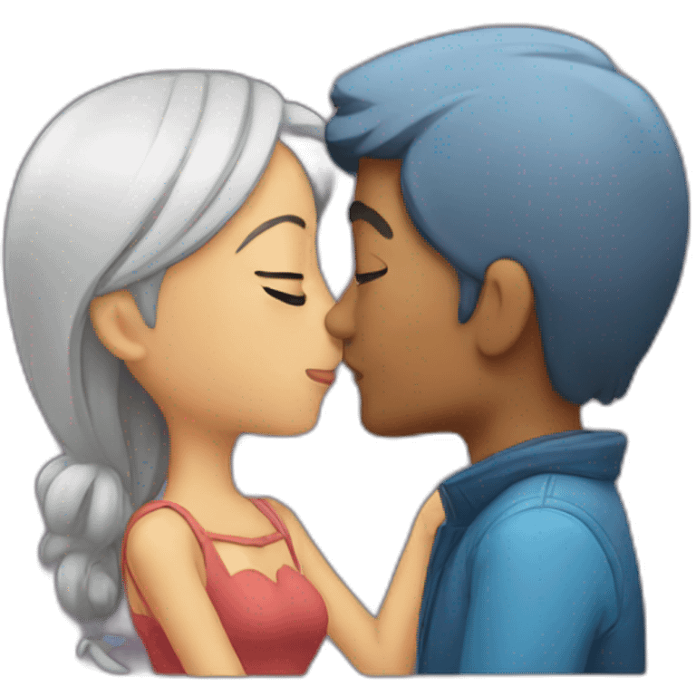 Kissing girlfriend emoji