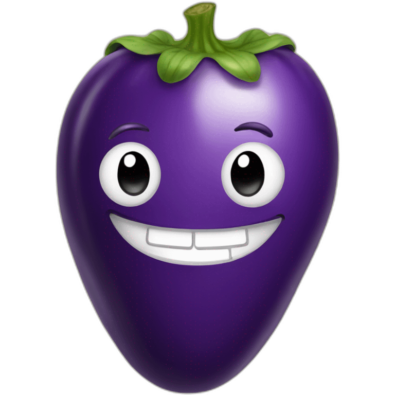 Smiling eggplant emoji