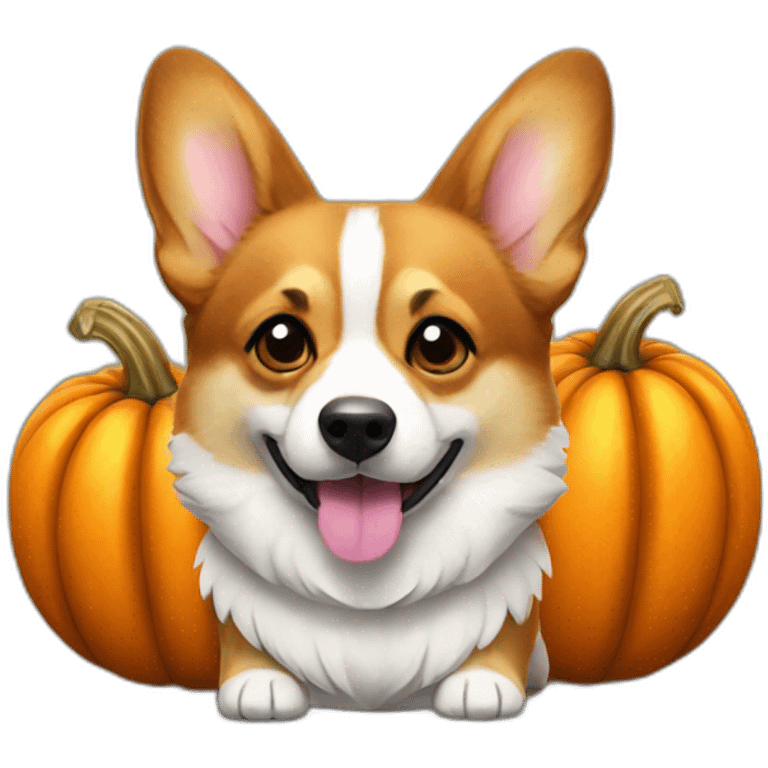 Corgi pumpkin halloween emoji