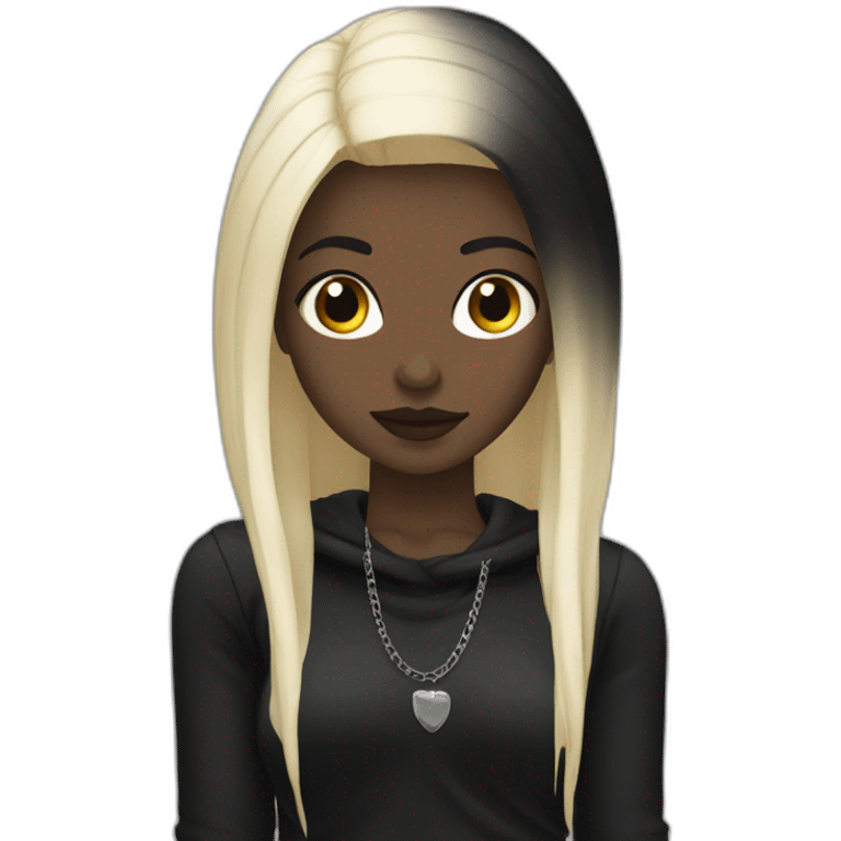 black goth lesbian and white brown hair lesbian emoji