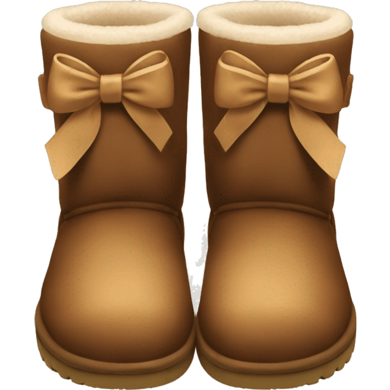 mini brown uggs with bow  emoji