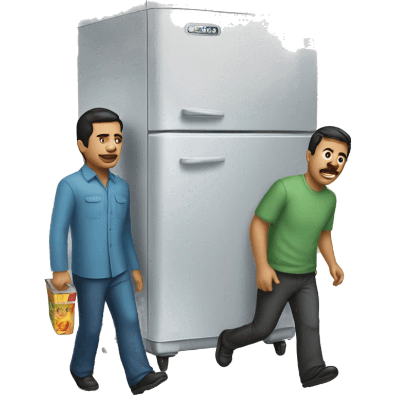 Two Mexicans carrying a refrigerator  emoji