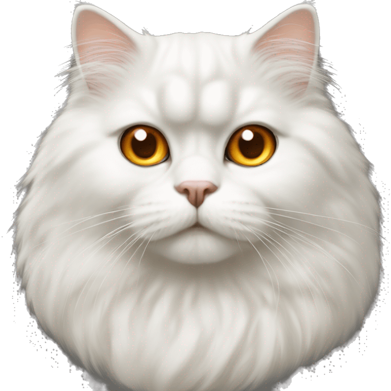 white Persian cat furry orange light brown mixed eyes emoji