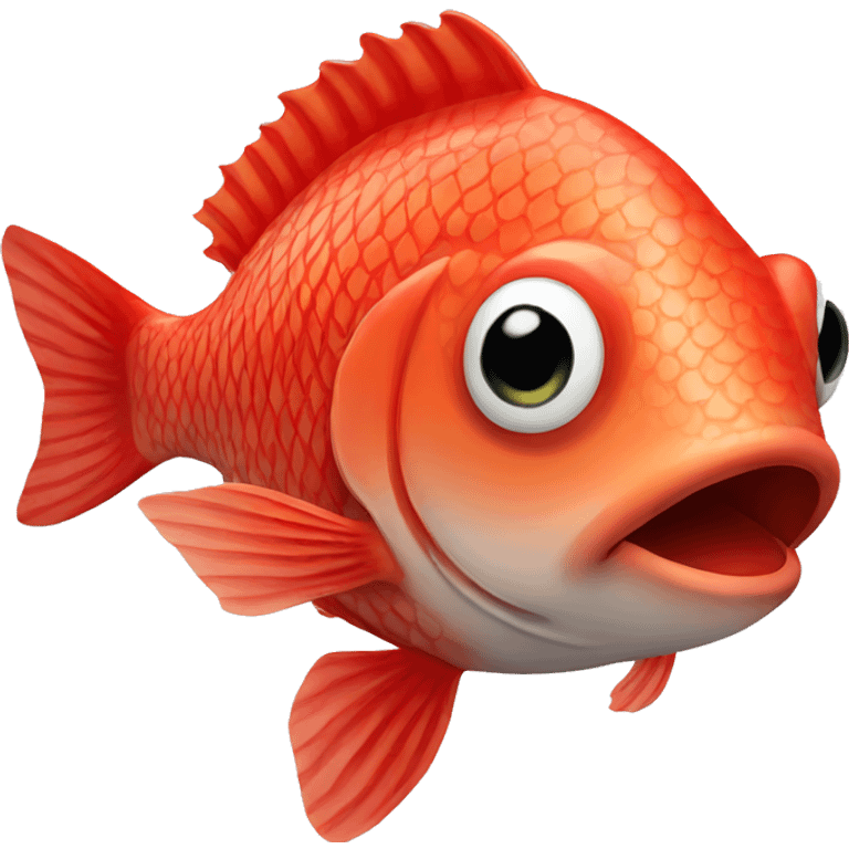 red fish closed mouth side view emoji