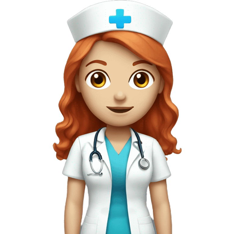 red head nurse with blue eyes  emoji