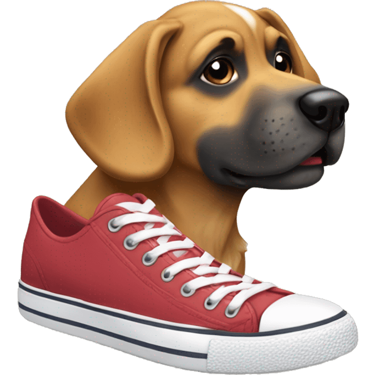 Perro con zapatillas  emoji