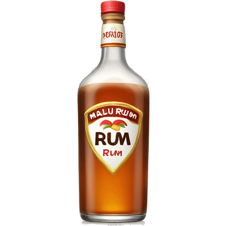 Realistic Malibu rum bottle isolated.  emoji