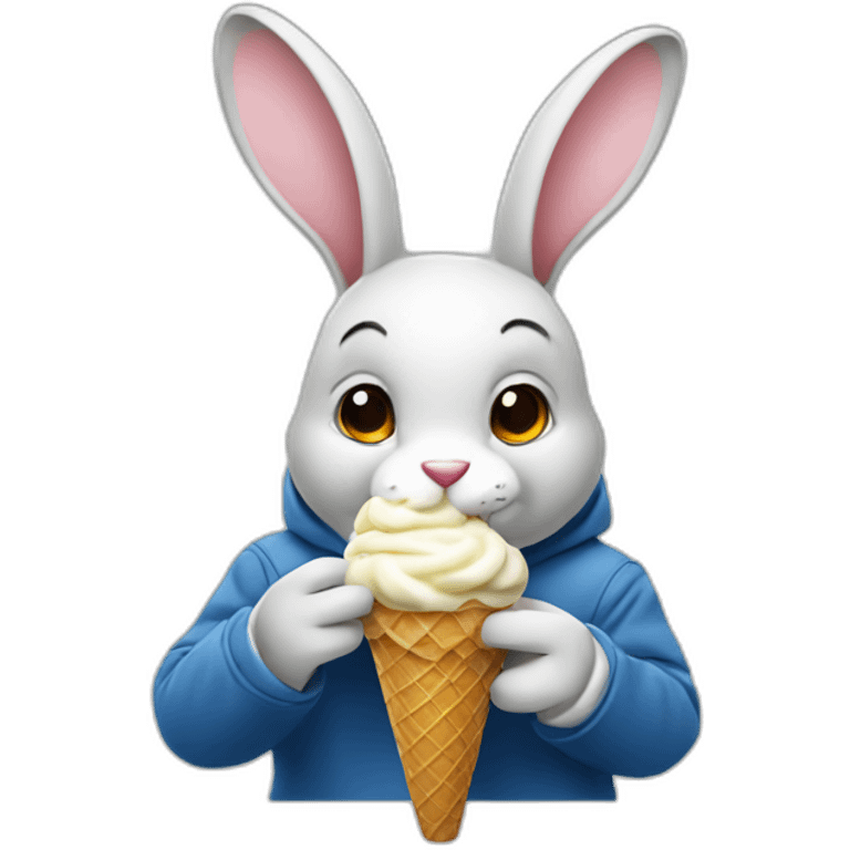 RABIT EATING ICE CREAM emoji