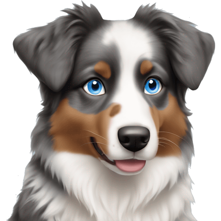 Australian shepherd with ice blue eyes  emoji