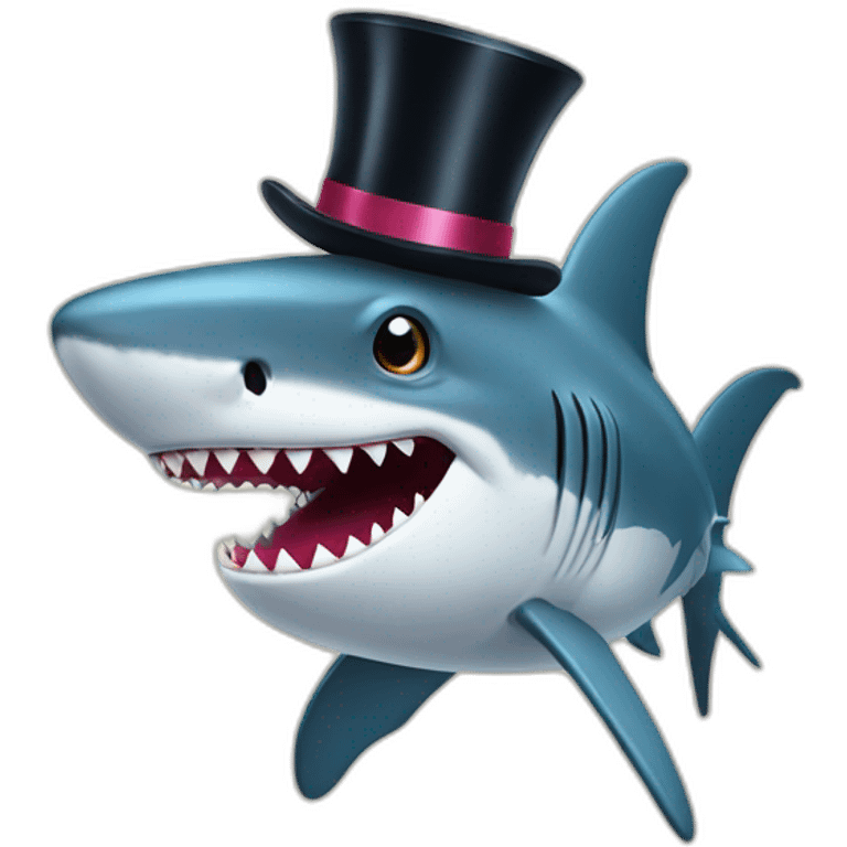 Shark with a top hat emoji