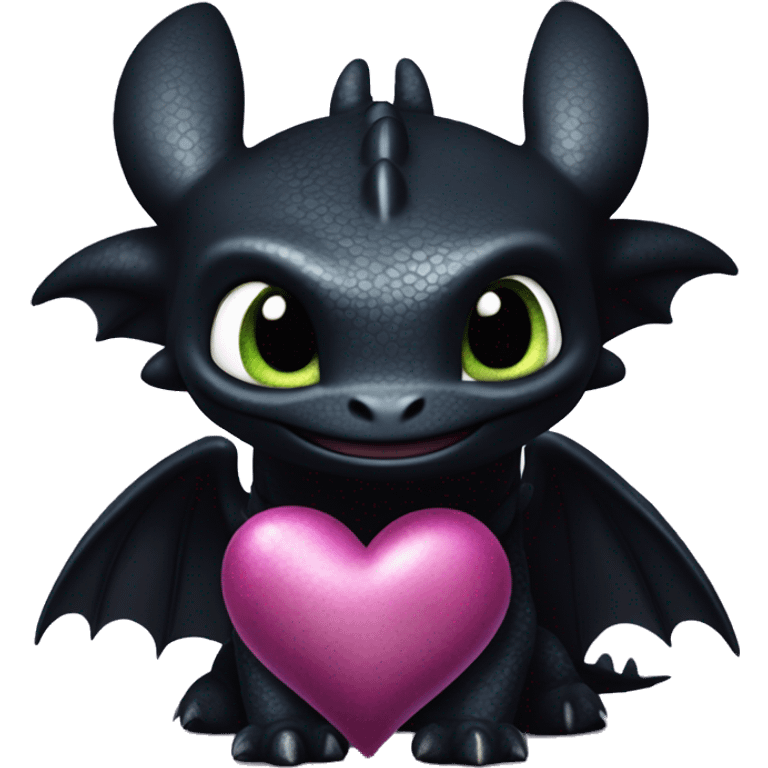 How to train your dragon toothless with purple hearts emoji