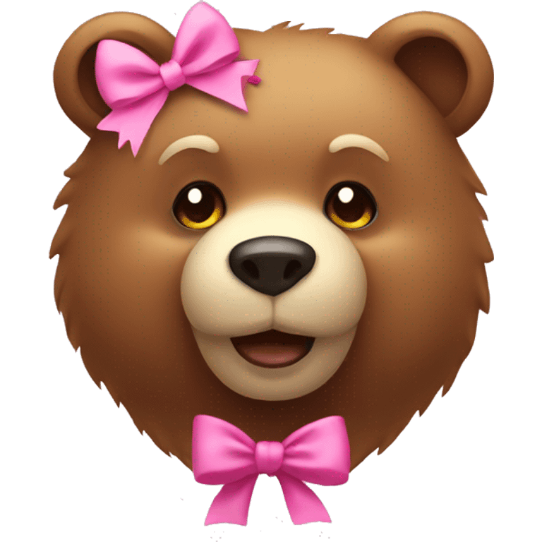 Bear with pink bow emoji