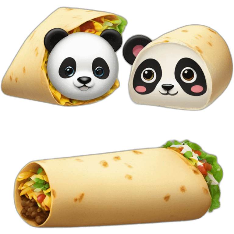 a panda and a burrito emoji