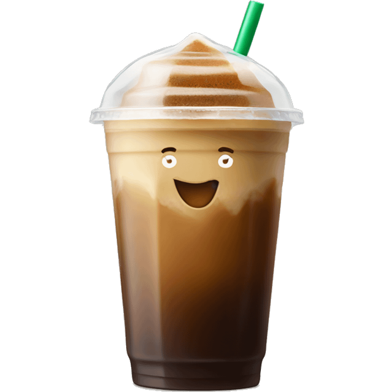 Starbuck ice coffee with ice cubes emoji