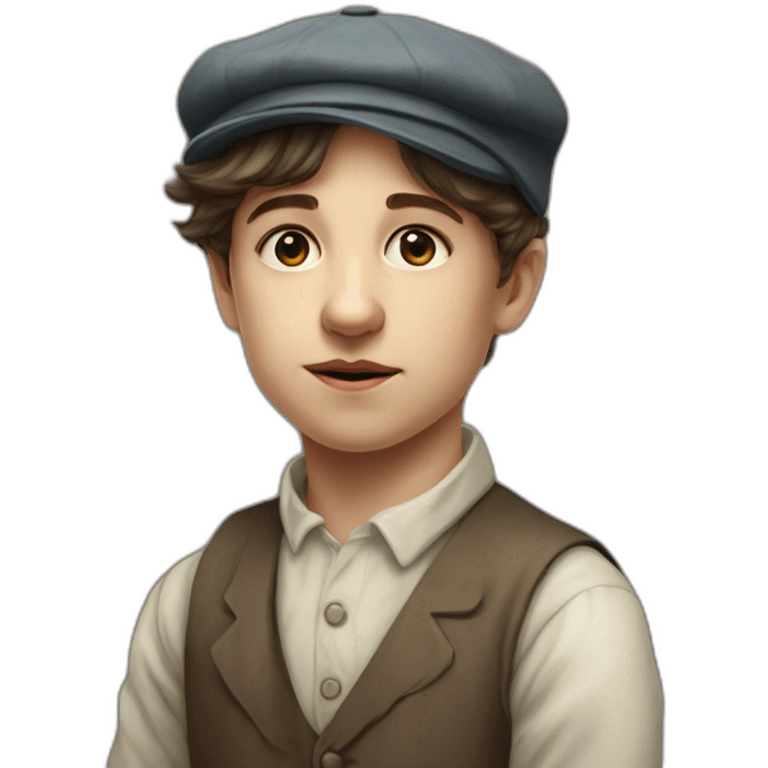 Victorian-Era-poor-factory-worker-kid-flat-cap-mad emoji