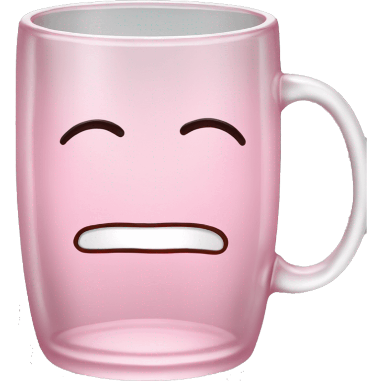 Light pink transparent glass mug emoji