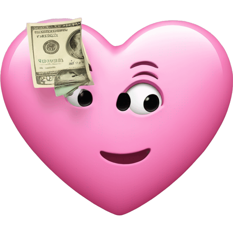 Pink heart with money emoji