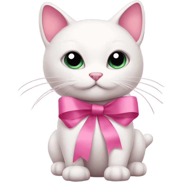 Pink cat with ribbon  emoji