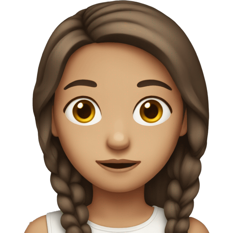 girl with brown hair side eyeing  emoji