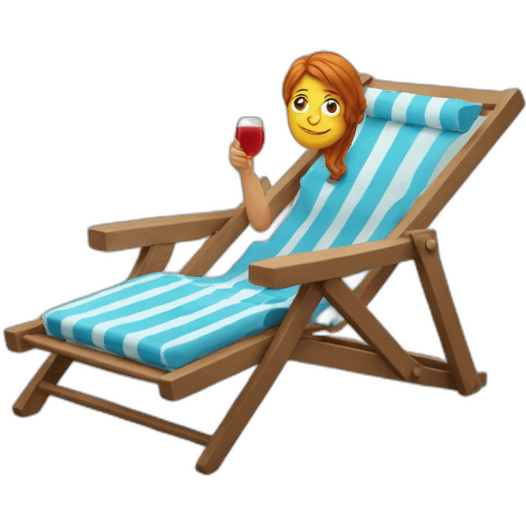 A readhead on a beach chair emoji