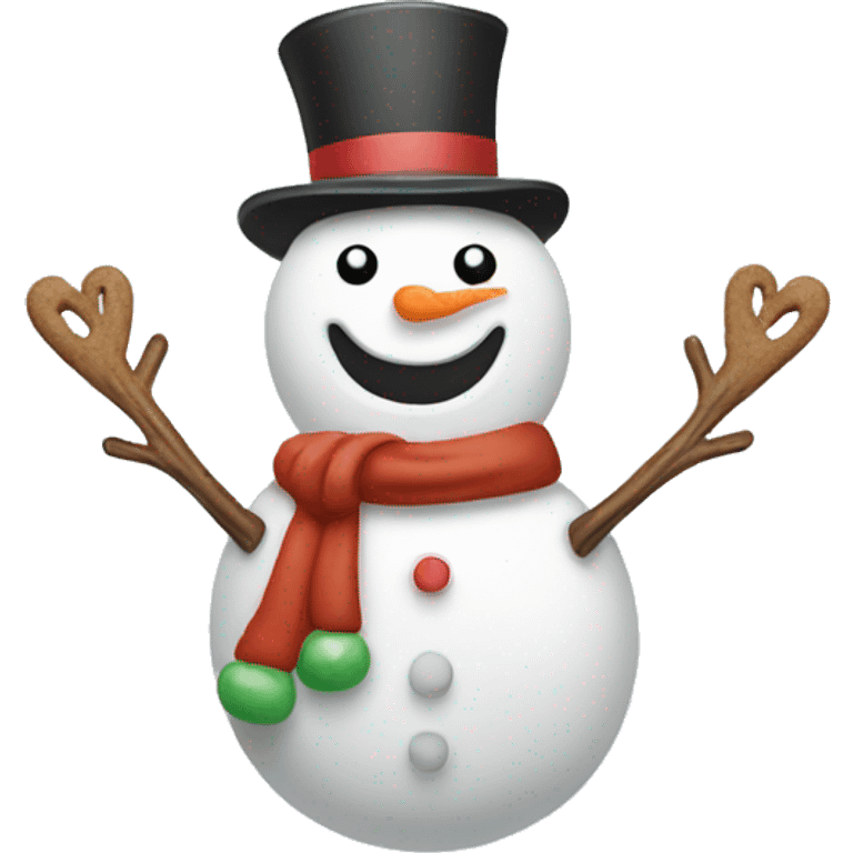 snowman with gingerbread emoji