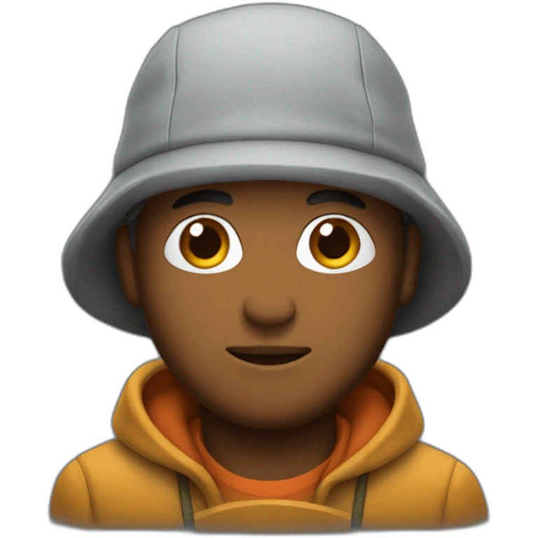 fisherman with hood and bob hat emoji