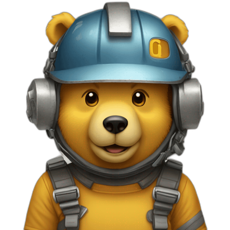 Ursinho pooh capacete de engenheiro emoji