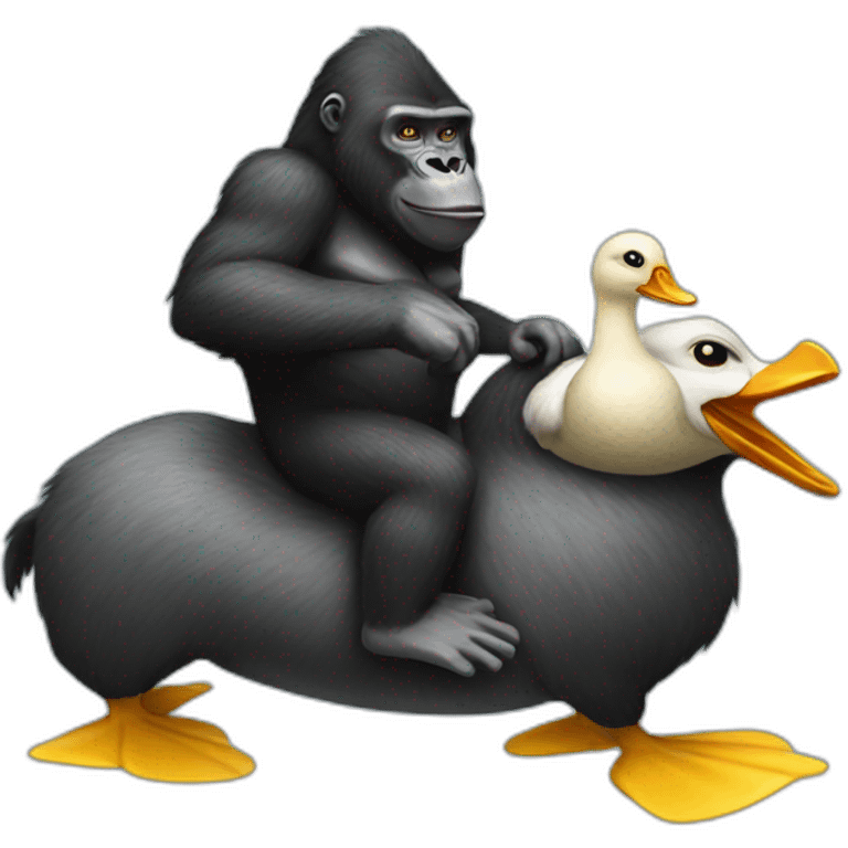 Gorilla riding duck emoji