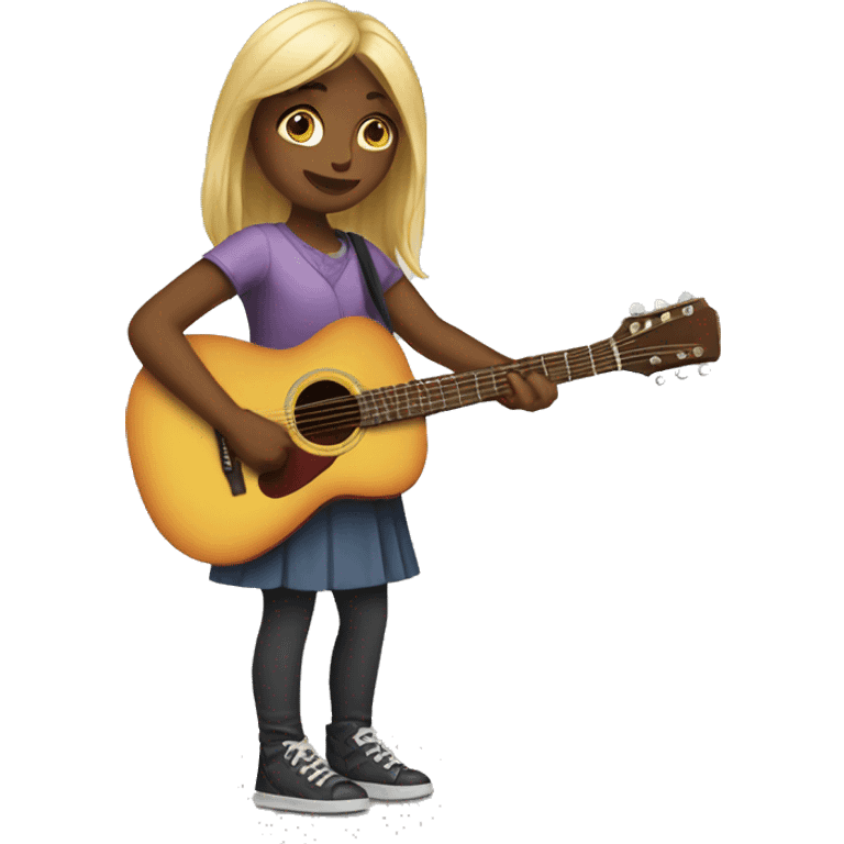 Girl playing guitar emoji