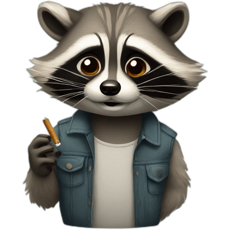 raccoon depress smoking emoji