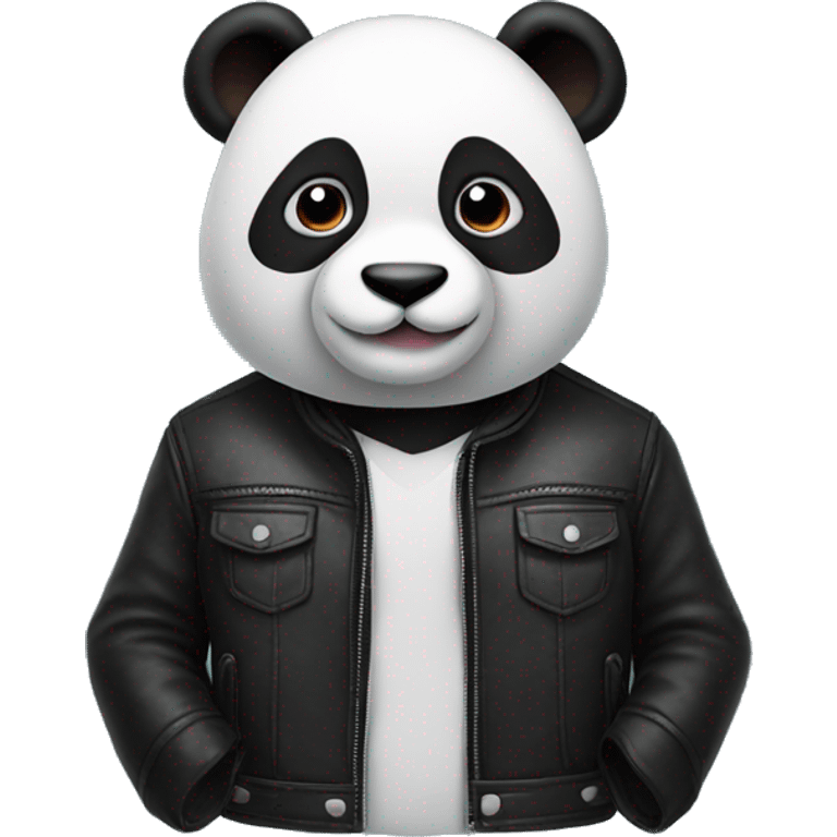 Panda in leather jacket emoji