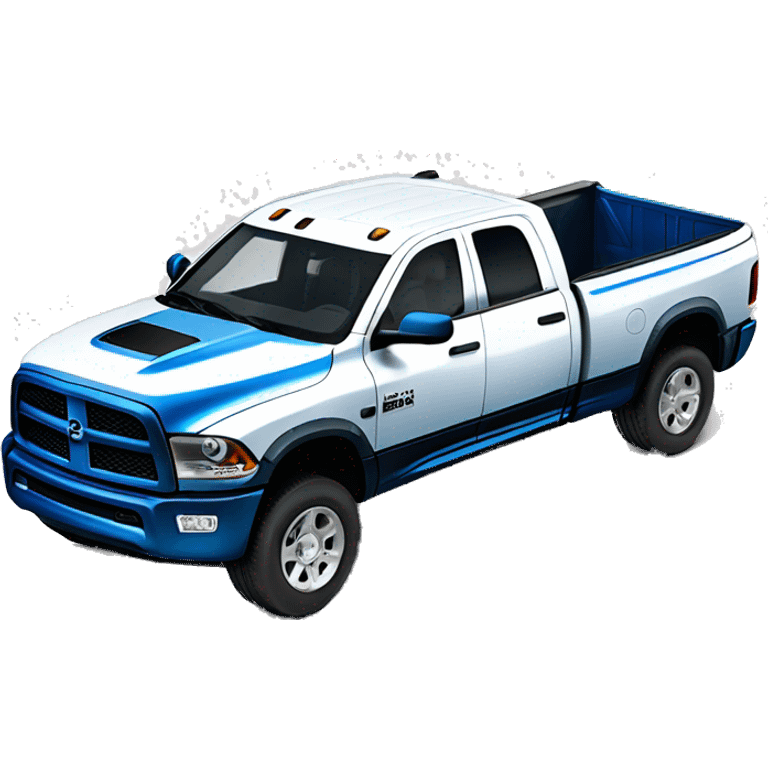 White faded to blue dually dodge ram truck emoji