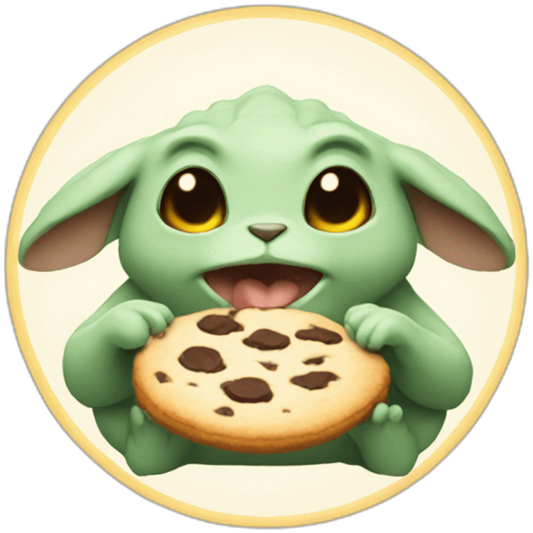 Grogu eating cookie emoji