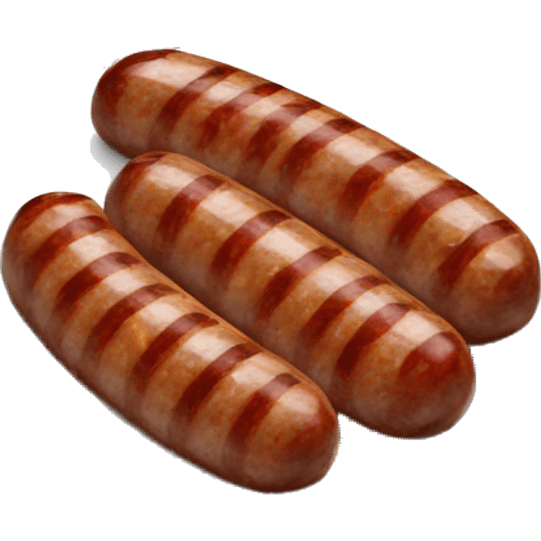 Grilled minced meat in the shape of a sausage 10 of them. has grilled stripes and is ona plate. emoji