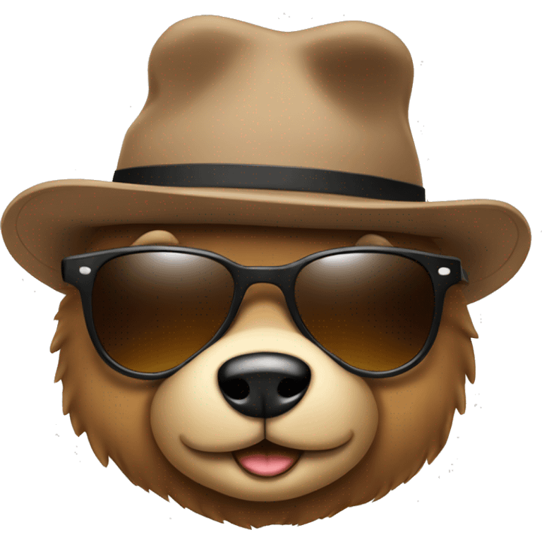 Teddy Bear with sunglasses and a hat emoji