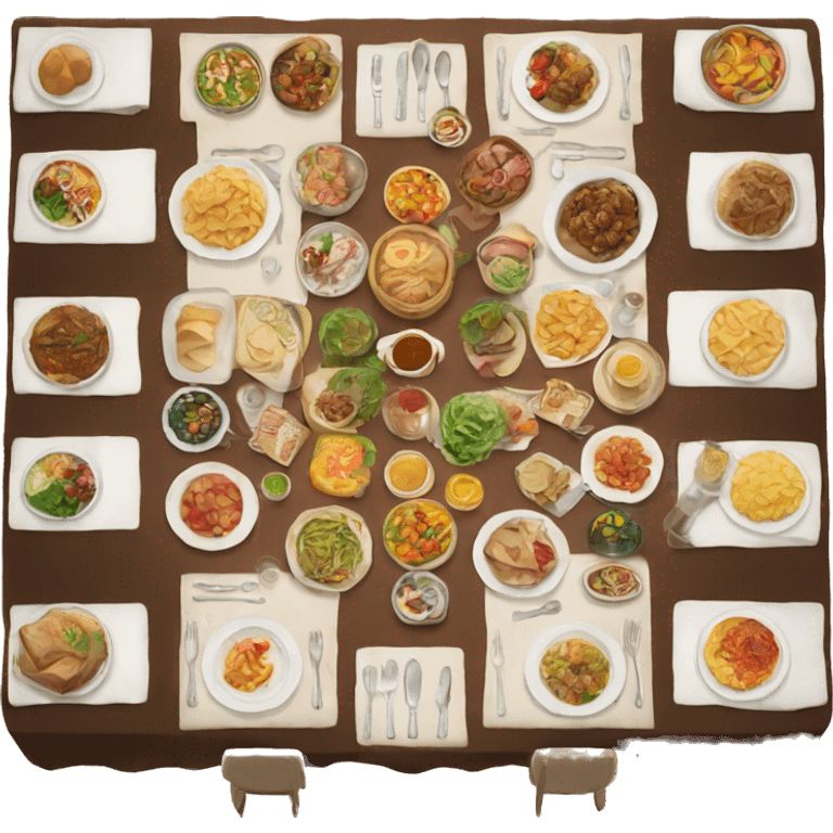 long table with food  emoji