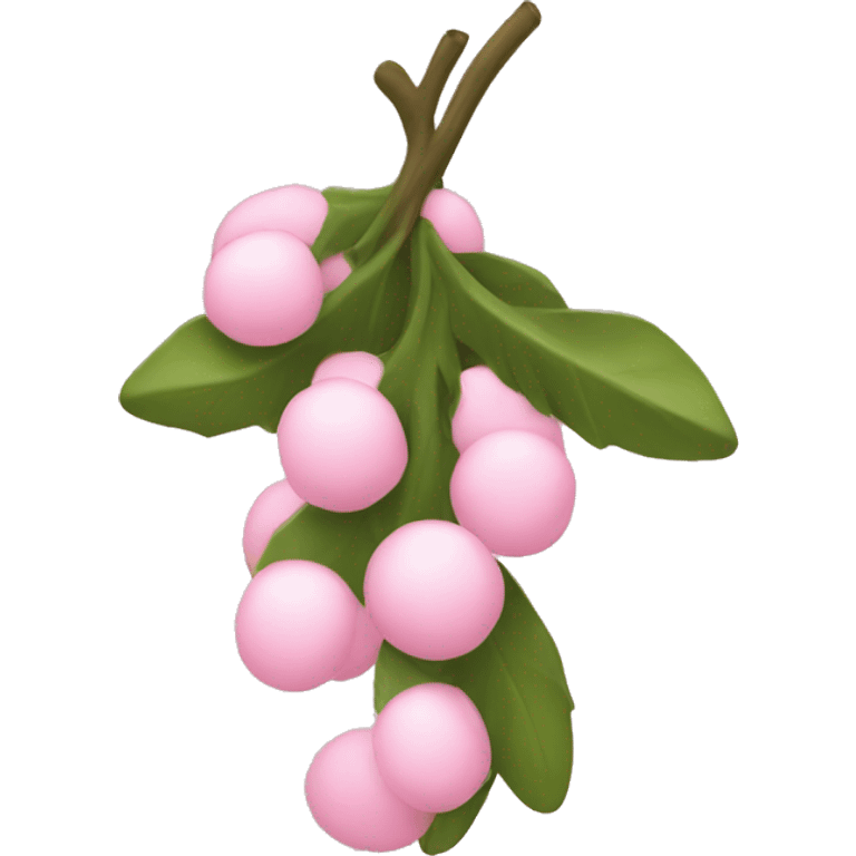 Light pink mistletoe emoji