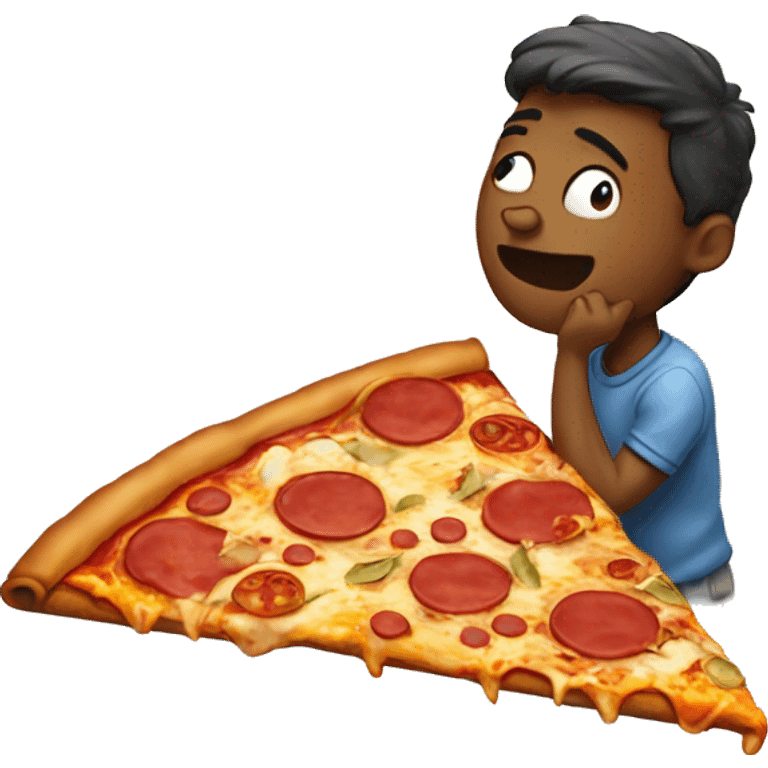 Pizza eating pizza emoji