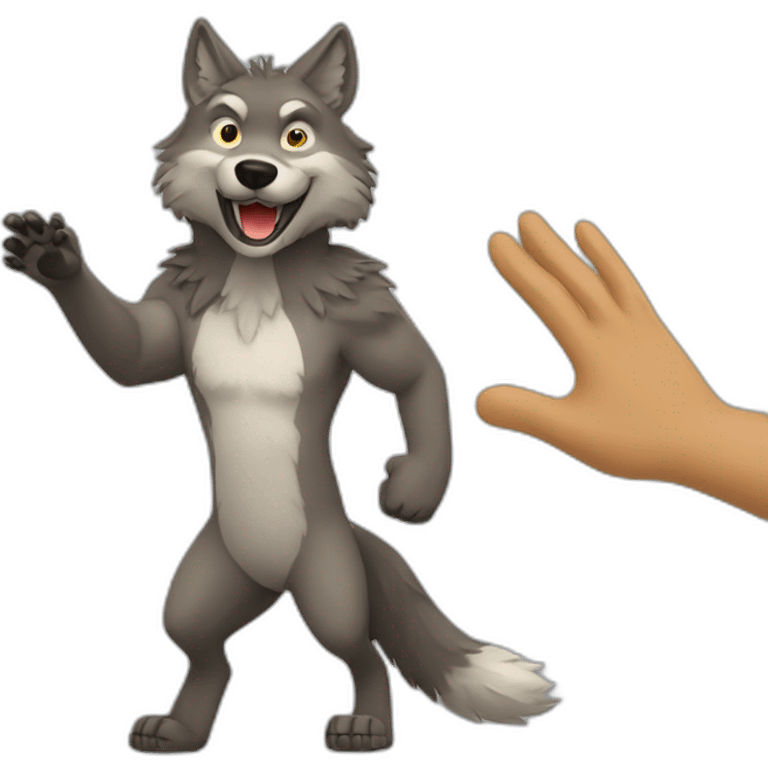 wolf high five emoji