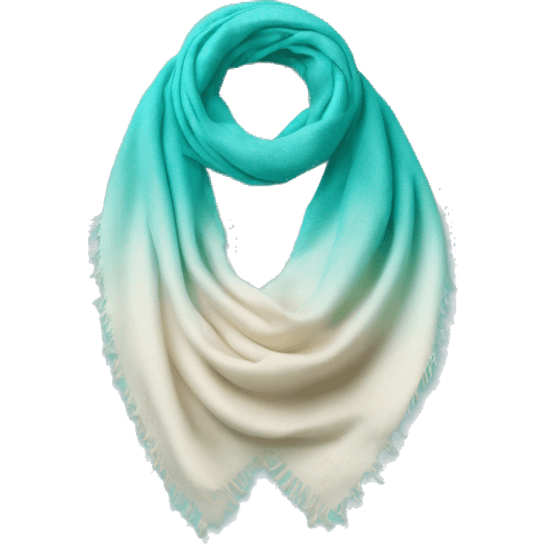 Realistic tiffany blue to cream ombre  scout scarf isolated. emoji